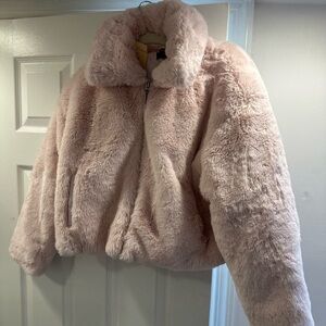 Forever 21 Blossom Pink Faux Fur Coat